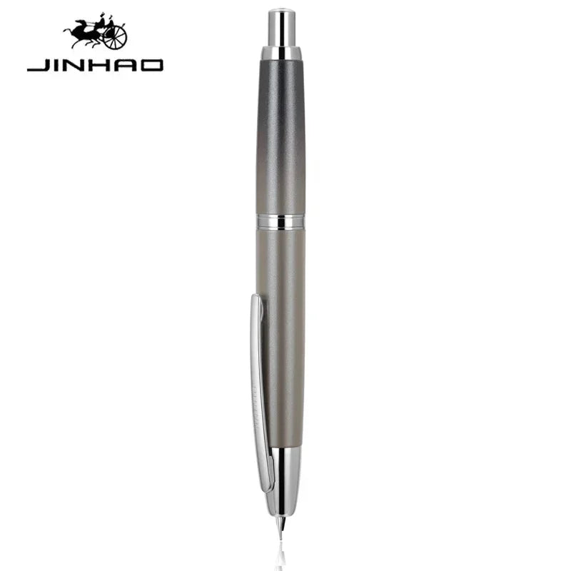 JINHAO 10 pluma estilográfica de prensa, punta retráctil EF/F de Metal con Clip, convertidor de pluma de tinta para escribir, suministros escolares, papelería PK A1 A2