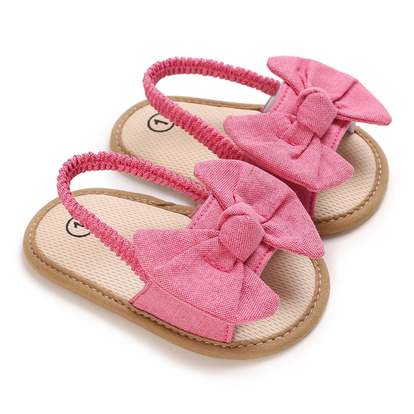 Lindas sandalias de bebé con lazo para niña, zapatos de verano de princesa, suela suave, antideslizantes, punta abierta, zapatos infantiles para caminar, zapatillas de playa