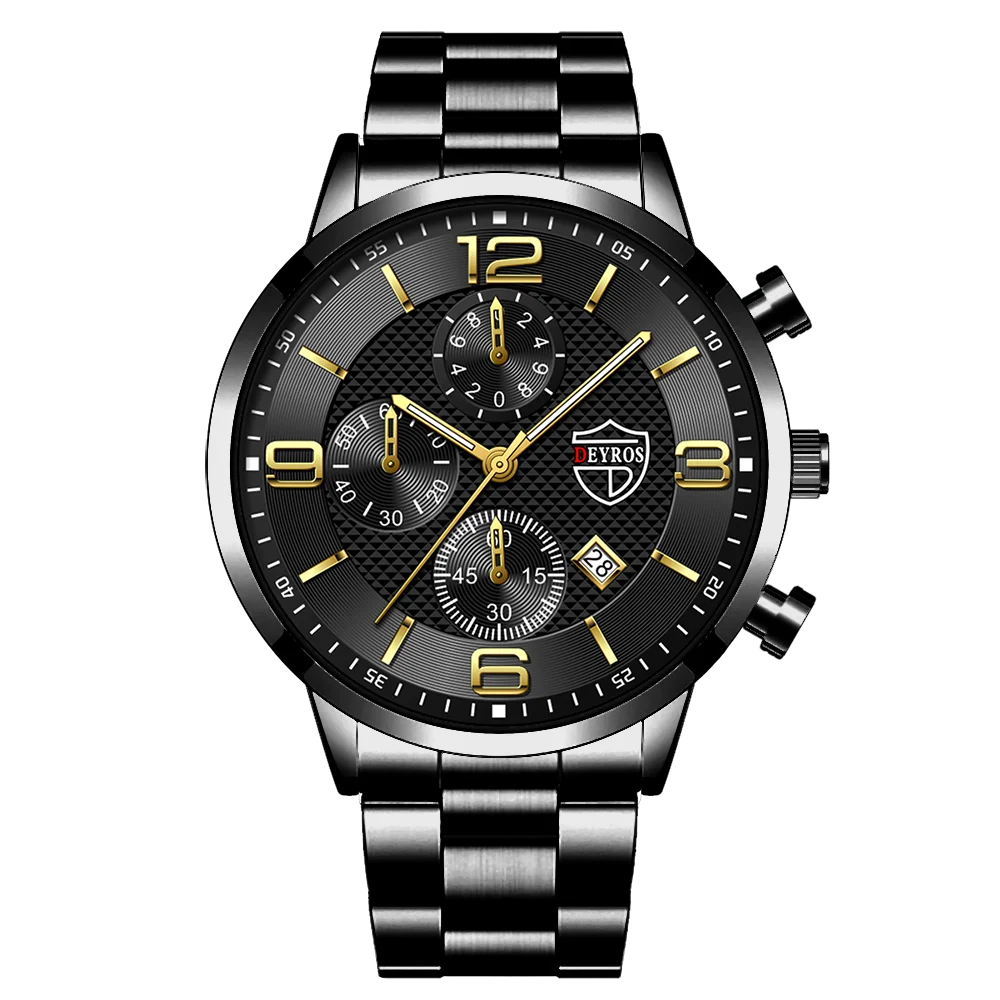 reloj hombre Relojes deportivos para hombre, pulsera de cuarzo de acero inoxidable, de lujo, informal, luminoso, de cuero