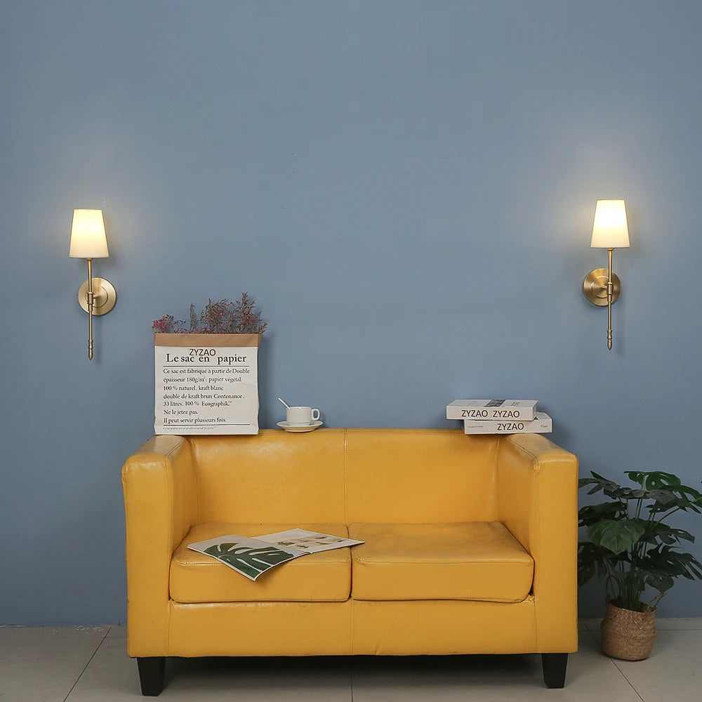 Lámpara de cobre clásica para pared, candelabro Retro para decoración del hogar, mesita de noche, dormitorio, pasillo, escaleras, luminaria interior, luces led