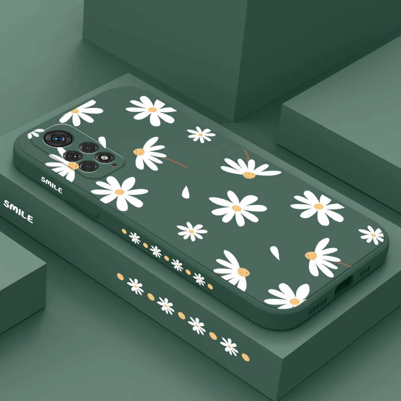 Funda de teléfono con diseño de margaritas para Xiaomi Redmi Note 14 13 12 12S 11 11S 10 10A 10T 10S 9T 9 8 7 Pro Plus 10C 4G 5G