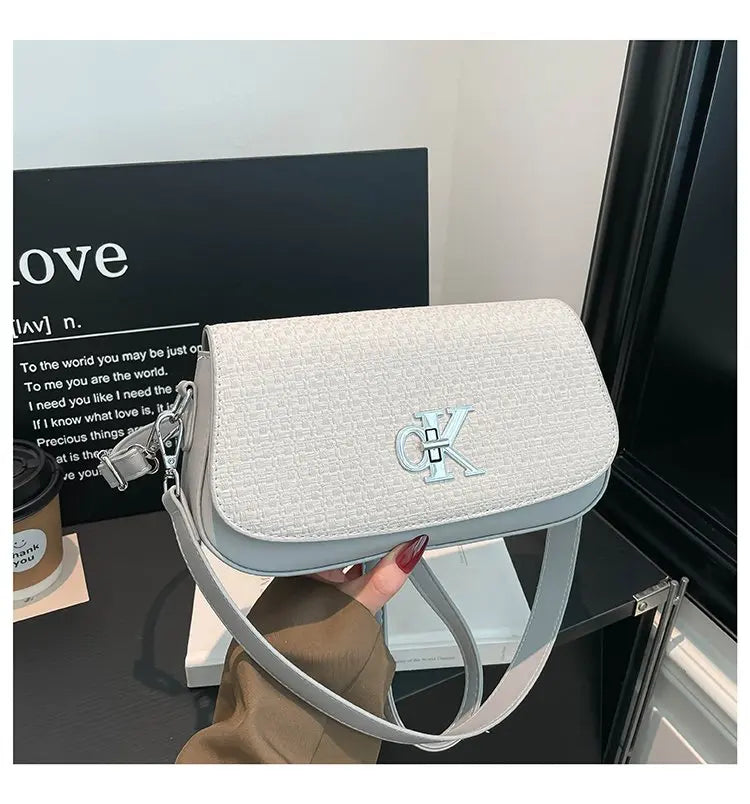 Bolso Bandolera de Lujo Exclusivo para Mujer, con Logotipo de Diseñador, Gran Capacidad, de Cuero, Elegante, Texturizado, para el Día a Día