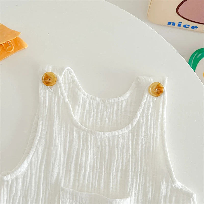 Mono de muselina para bebé, abrigo, sombrero, oso, conjunto de ropa de verano para bebé, abrigo para niño, pelele, traje blanco para niño pequeño, ropa infantil 0-3T, 3 uds.