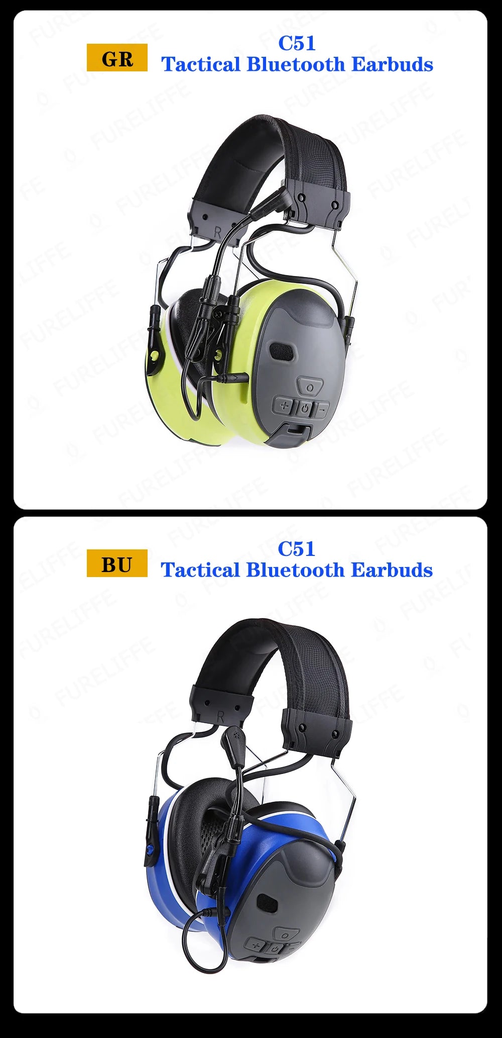 EARMOR-auriculares electrónicos C51 con Bluetooth 5,3, dispositivo de comunicación táctico con cancelación de ruido, orejeras de fábrica