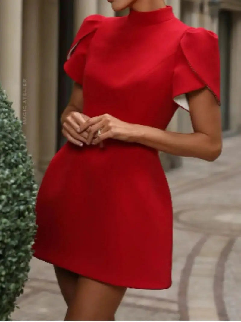 Minivestido elegante con lazo blanco para mujer, vestidos cortos de lujo, vestidos informales negros y rojos para fiesta de noche, cumpleaños y verano