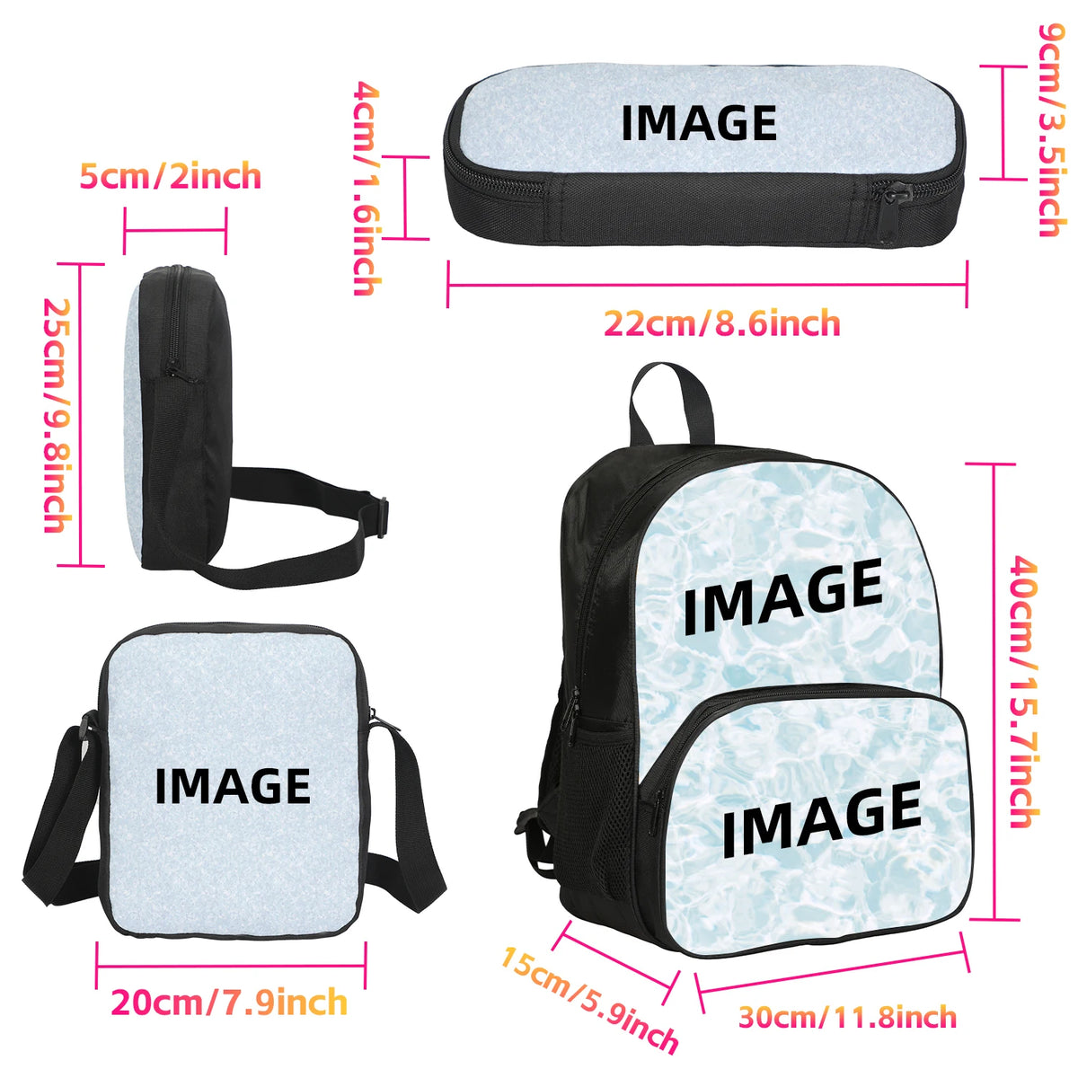 Ronaldo-Juego de 3 uds. De mochila deportiva, bolso de hombro, estuche para lápices, mochila CR, bolsas para libros de estrella de fútbol para niños y niñas, el mejor regalo