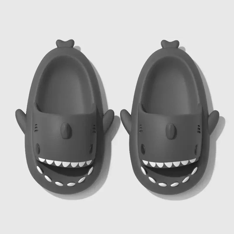 Zapatillas de tiburón para mujer y hombre, sandalias ligeras de EVA para interiores, con aletas extraíbles, chanclas de exterior para la playa