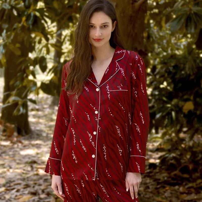 Ropa de dormir con estampado de estética para mujer, pijamas dulces Y2k, estilo europeo, elegante, con clase, a la moda, primavera y otoño