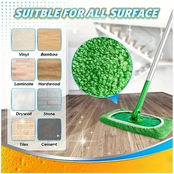 Juego de fundas para fregona ecológicas: paquete de 6 almohadillas planas lavables para fregar, fregar en húmedo y recoger el pelo de mascotas, alternativa reutilizable