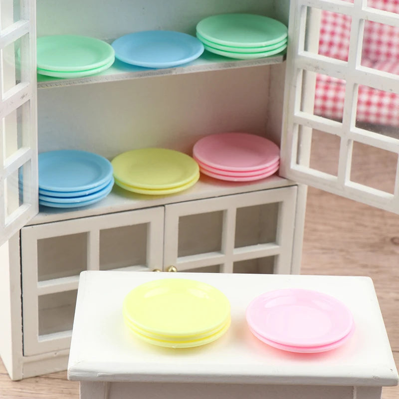 Mini platos de comida para casa de muñecas, plato de comedor de simulación para casa de muñecas, accesorios de cocina, juguetes para juego de imitación, 5 uds.