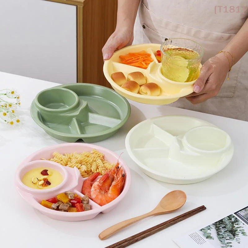 Plato Redondo para Frutas y Ensaladas, Bandeja para Desayuno, Aperitivos, Salsas, Platos para Cena, Postres y Tartas, Vajilla de Cocina