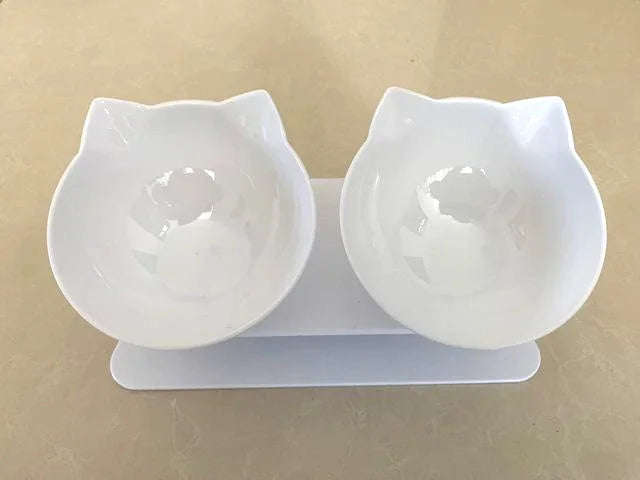 Cuenco doble antideslizante para perros y gatos, cuenco con soporte para alimentación de mascotas, cuenco de agua para gatos, cuencos para comida para mascotas, alimentador para perros, suministros de productos