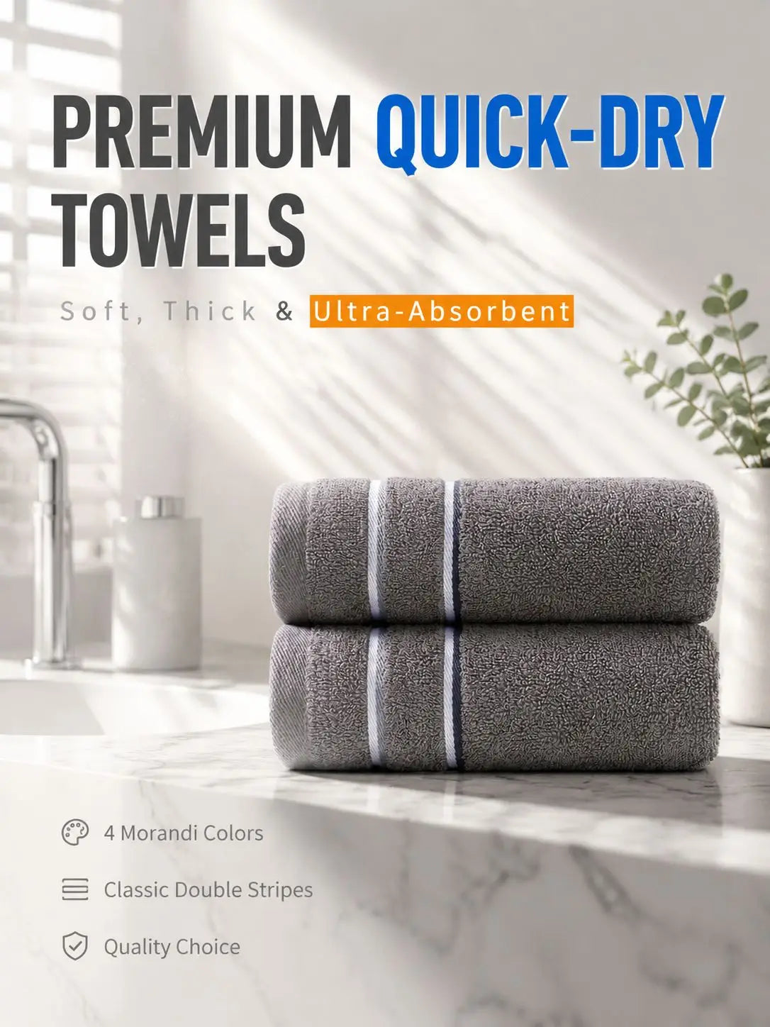 Toalla de Algodón para Baño, Toalla de Mano Suave de Secado Rápido, Toalla Facial Gruesa para Baño, Gimnasio, Spa, Adultos, Hotel, Viajes, Estudiantes