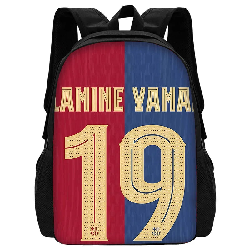 Mochila escolar para niños, fútbol, Lamine Yamals, con bolsas para el almuerzo, bolsas para lápices, mochilas escolares para niños y niñas, el mejor regalo