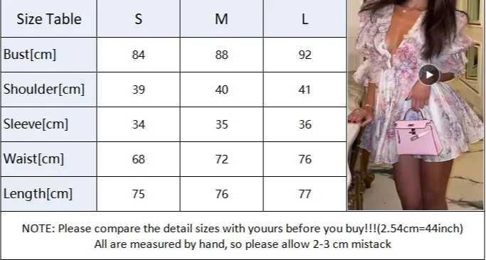 Vestido corto de gasa rosa dulce para mujer, moda con flores en 3D, manga abombada grande, cuello en V, cintura alta, línea A, Vestidos en capas, batas de señora nueva