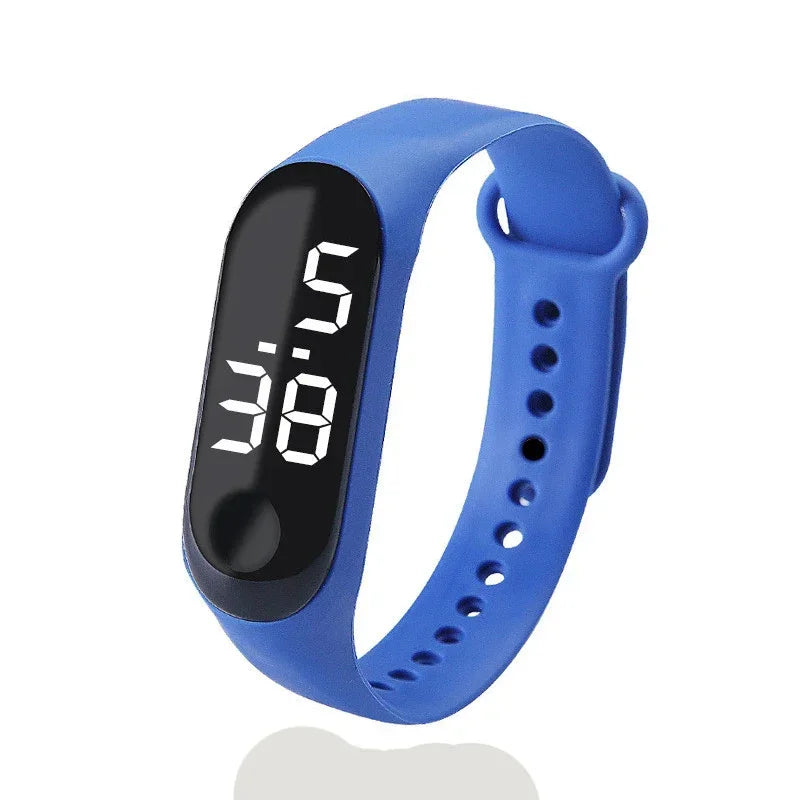 Reloj deportivo resistente al agua para niños, reloj Digital LED con pantalla táctil inteligente, correa de silicona de dos tonos, reloj para hombres y mujeres, reloj para estudiantes