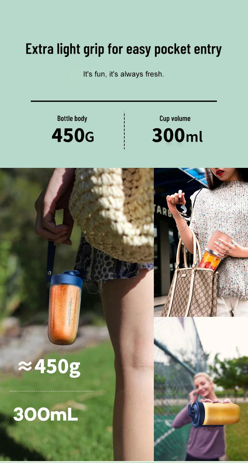 Exprimidor eléctrico portátil, Mini mezclador doméstico, mezclador multifuncional para triturar frutas y verduras, herramienta de jugo con carga USB