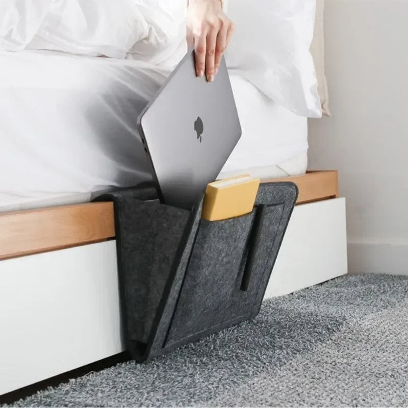 Caja de Almacenamiento Colgante de Fieltro para Dormitorio, Sofá, Alfombra, para Guardar Contenido como CDs, Revistas, Papelería, Blocs de Notas, Teléfonos Móviles y Artículos Diversos