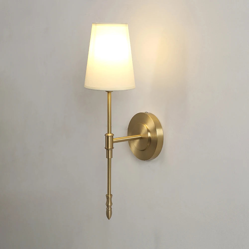 Lámpara de cobre clásica para pared, candelabro Retro para decoración del hogar, mesita de noche, dormitorio, pasillo, escaleras, luminaria interior, luces led
