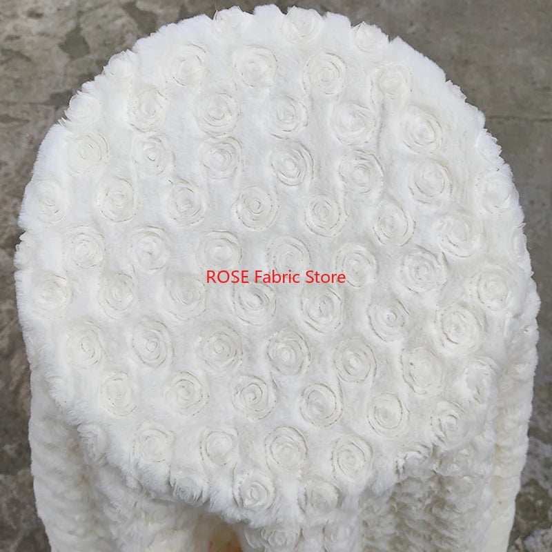 Placa 3D, tela de pelo de conejo de terciopelo fotovoltaico bordada con flores rosas para mantas, suéteres, ropa de cama, tela de costura DIY hecha a mano