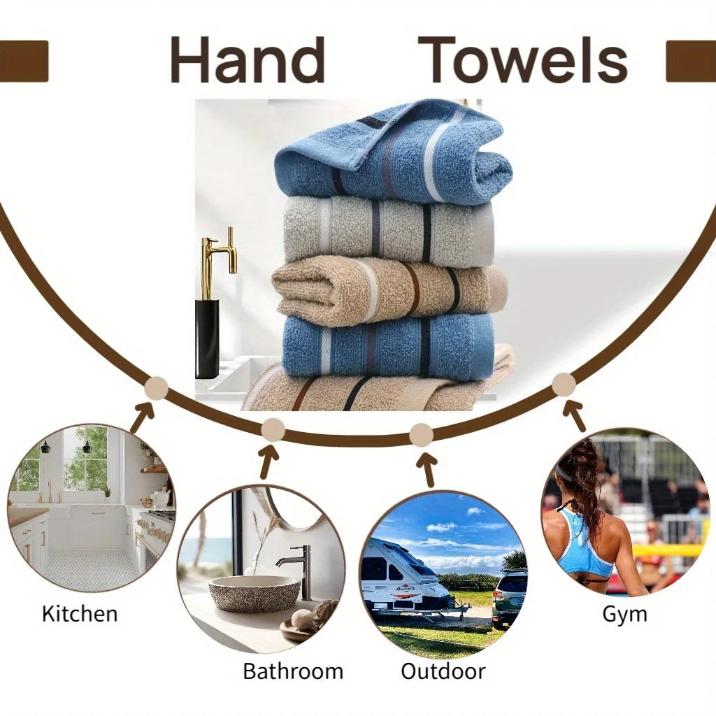 Juego de 4 toallas de baño, suaves y absorbentes, adecuadas para ducha, gimnasio, sauna, cocina y exteriores, multicolor Q