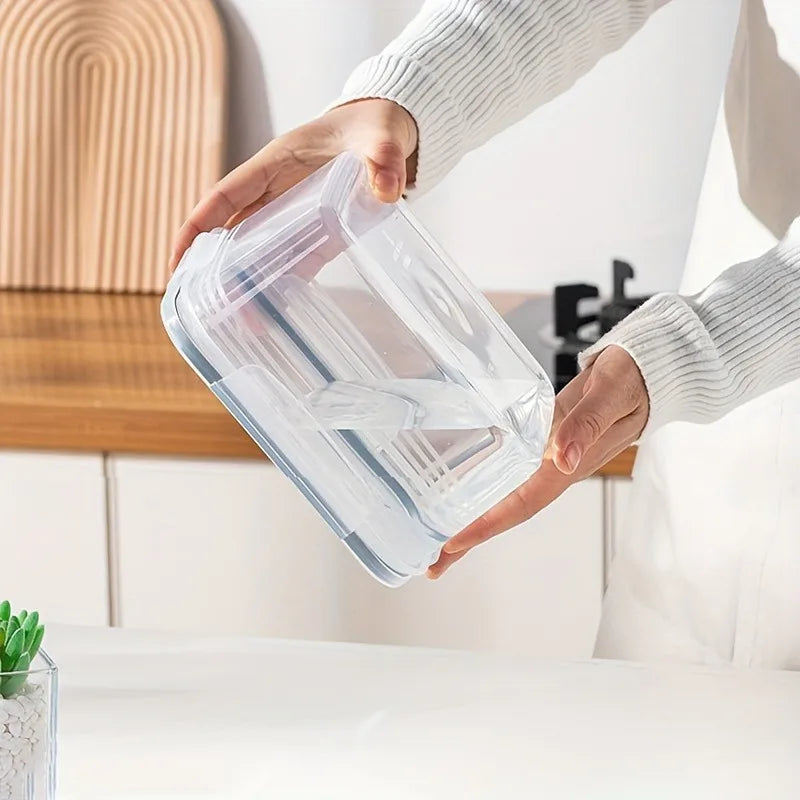 Juego de 4/6 piezas de recipientes herméticos para almacenamiento de alimentos - Cajas apilables para preparación de comidas - Adecuadas para frutas, verduras, carne y granos