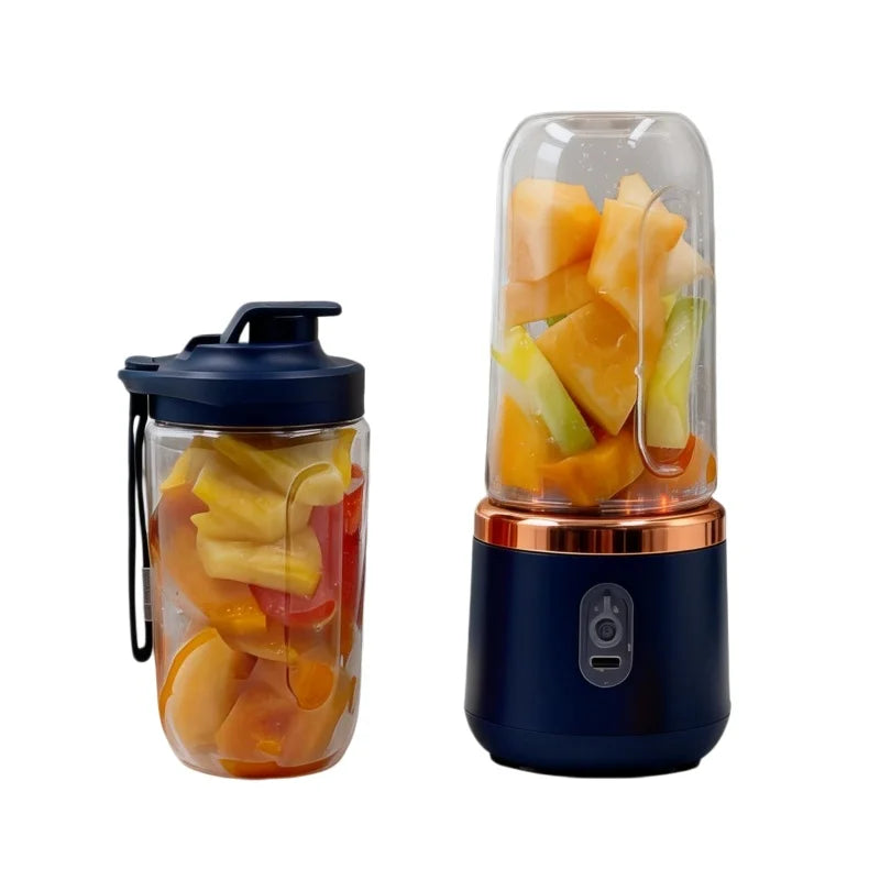Licuadora Eléctrica Portátil de 6 Cuchillas, Máquina para Hacer Jugos y Smoothies, Trituradora de Hielo, Procesador de Alimentos Personal para Bebidas Frescas