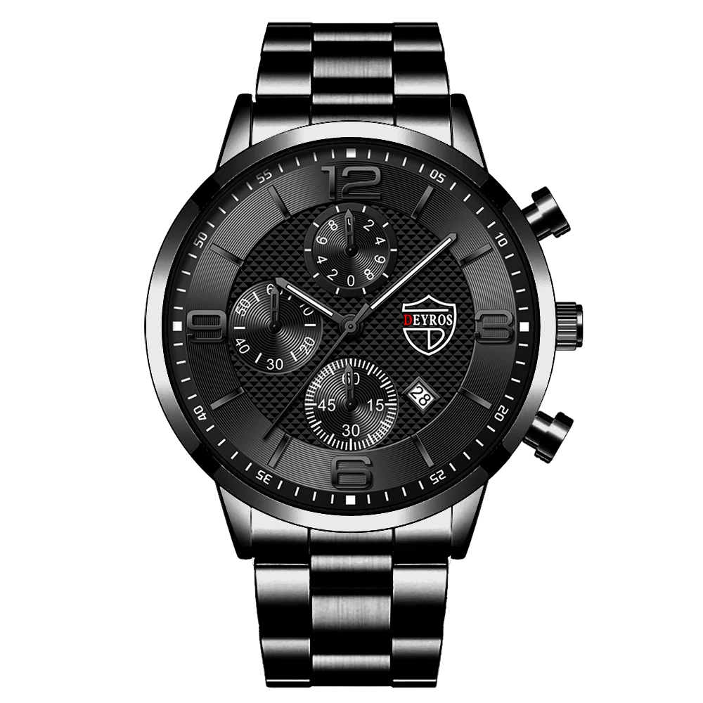 reloj hombre Relojes deportivos para hombre, pulsera de cuarzo de acero inoxidable, de lujo, informal, luminoso, de cuero