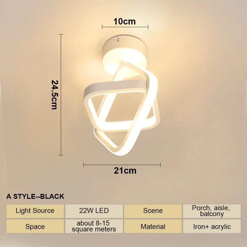 Lámpara de techo LED moderna para sala de estar, dormitorio, guardarropa, pasillo, escalera, luz de techo, decoración interior del hogar, accesorio de iluminación
