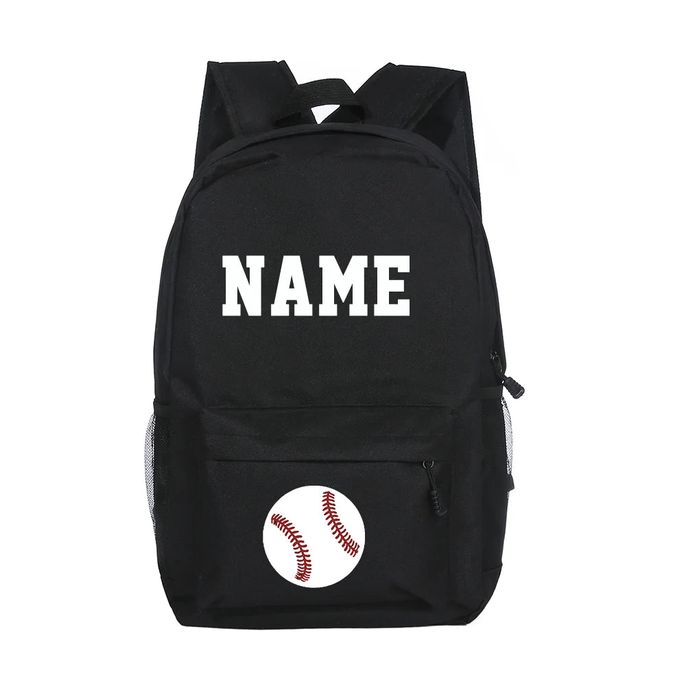 Mochila escolar personalizada para niños, bolso de fútbol y baloncesto con estampado de nombre, mochila para estudiantes, bolsas para ordenador portátil para adolescentes, regalo para regreso a la escuela