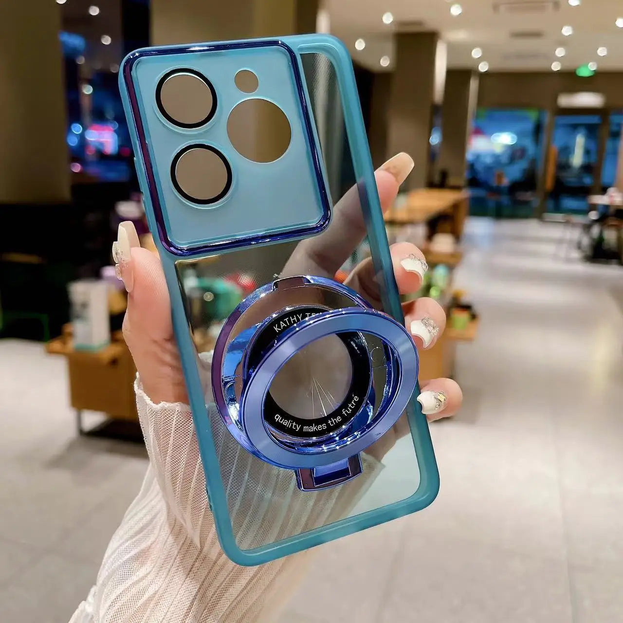 Funda de teléfono con soporte de anillo magnético para Realme 15 15T Realme 14 13 12 11 Pro Plus Pro + Note 70 60 50 70T cubierta transparente