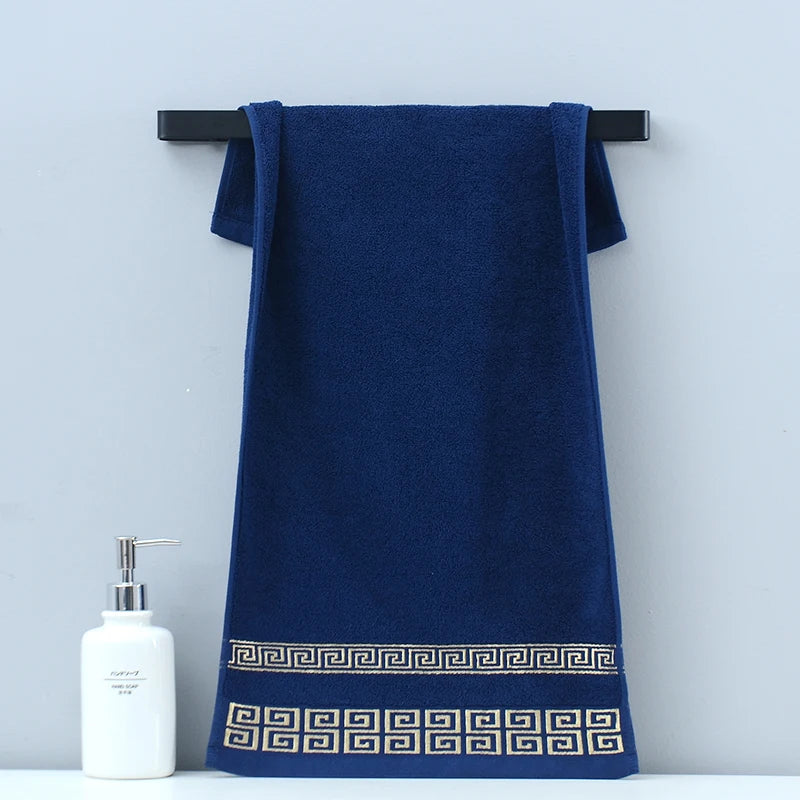 Juego de toallas de algodón con letras bordadas S - 1/2/3 piezas, toallas de mano suaves y absorbentes de jacquard para lavar la cara y las manos, para baño, gimnasio, spa