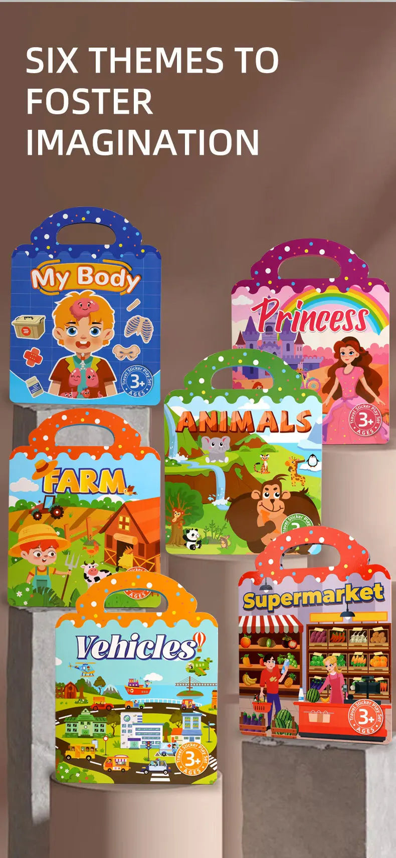 1 libro de pegatinas de gelatina, libro silencioso, diversión DIY para pegatinas de escena para niños, libro de pegatinas de rompecabezas de pasta repetidamente