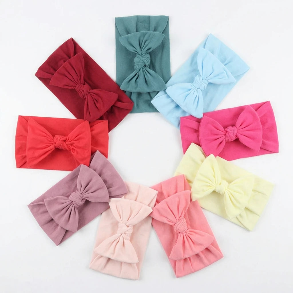 Diademas con lazo para niñas, banda elástica suave para el cabello, accesorios para el cabello de bebé recién nacido, regalos para fiestas, pañuelos para la cabeza para niñas