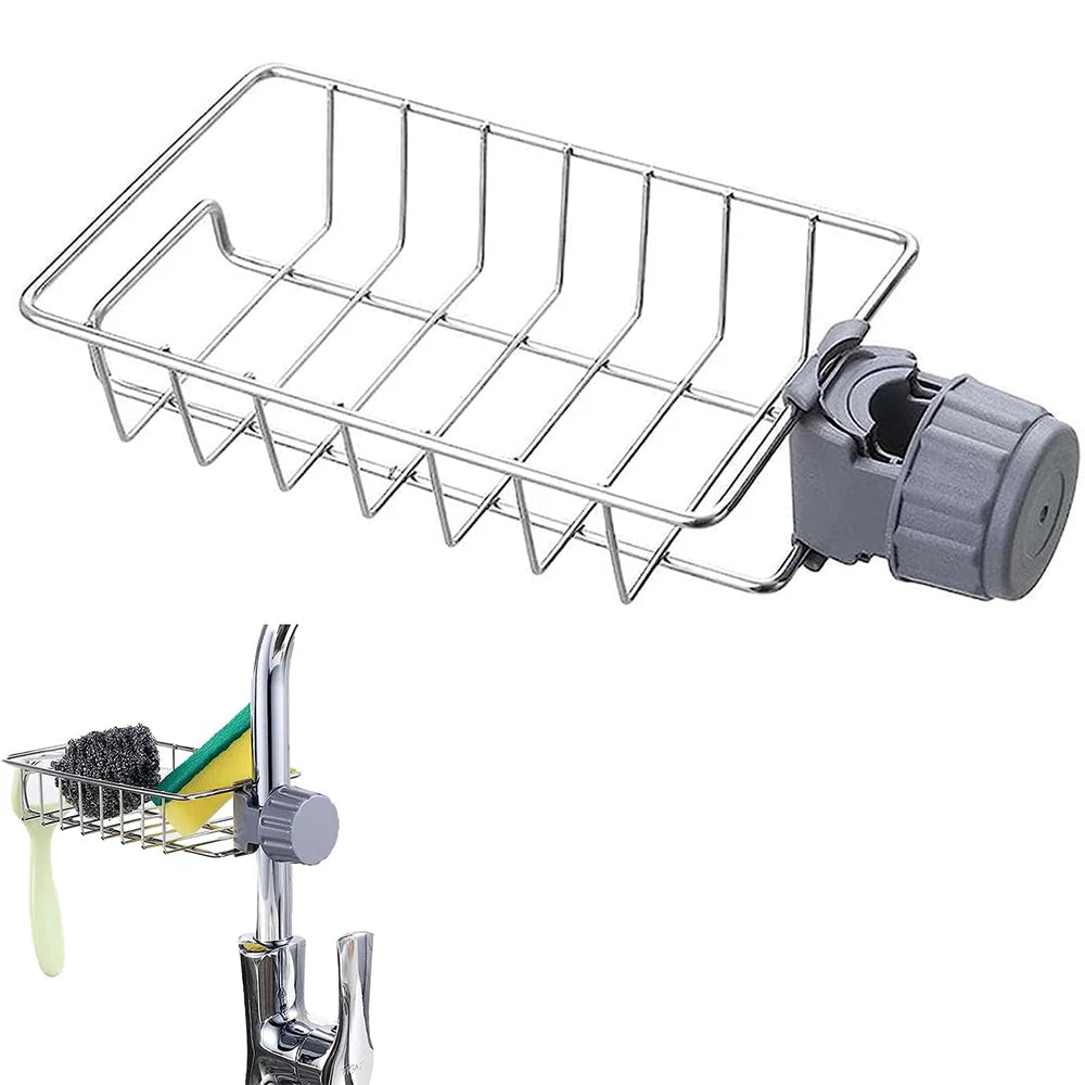 Escurridor de fregadero de cocina, almacenamiento de esponja, soporte Flexible para grifo, escurridor de jabón, toallero, estante organizador, accesorios de cocina