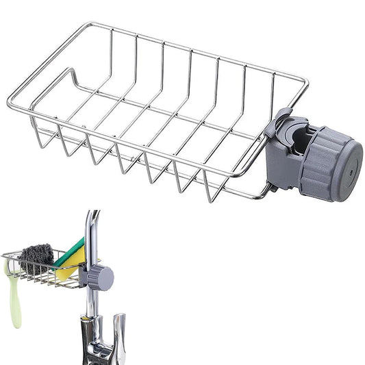 Küchenspülbecken-Abtropfgestell, Schwammhalter, flexibler Wasserhahn-Organizer, Seifenablage, Handtuchhalter, Aufbewahrungsregal, Küchenzubehör