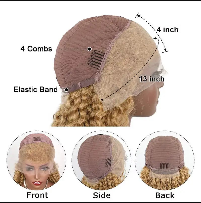 250 Density 30/40 inch 13x4 HD Lace Frontal Wigs for Women Straight 13x6 HD Lace Front Hair 27# Honey Blonde Colored Glueless