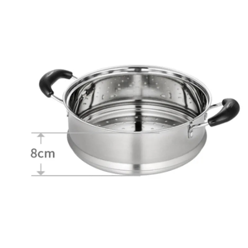 Olla de acero inoxidable, olla para sopa de doble fondo, cocina no magnética, utensilios de cocina multiusos, sartén antiadherente, Cocina de Inducción, olla usada