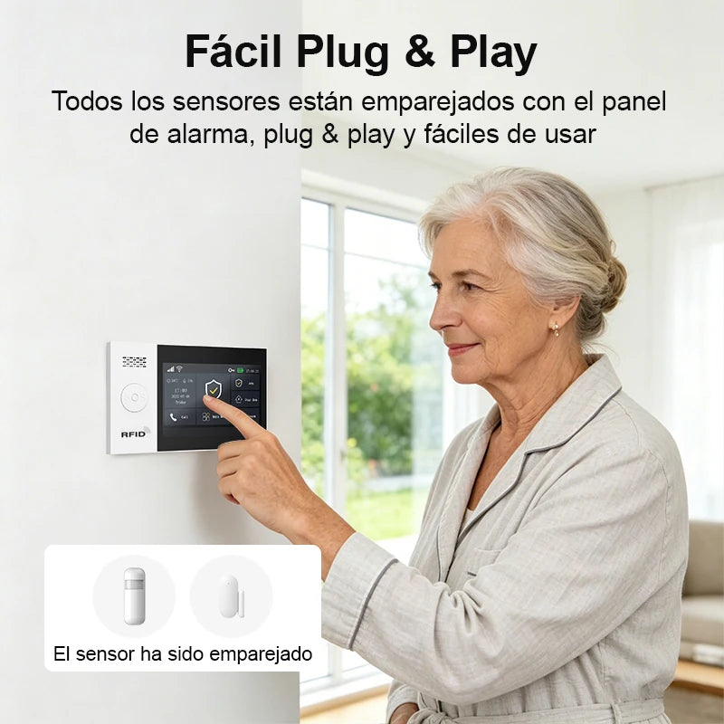PGST kit alarma antirrobo inteligente WiFi 2G GSM Works with Tuya Smart Life sistema seguridad inalámbrico hogar negocio control app sensores puerta ventana instalación fácil sin cuotas mensuales
