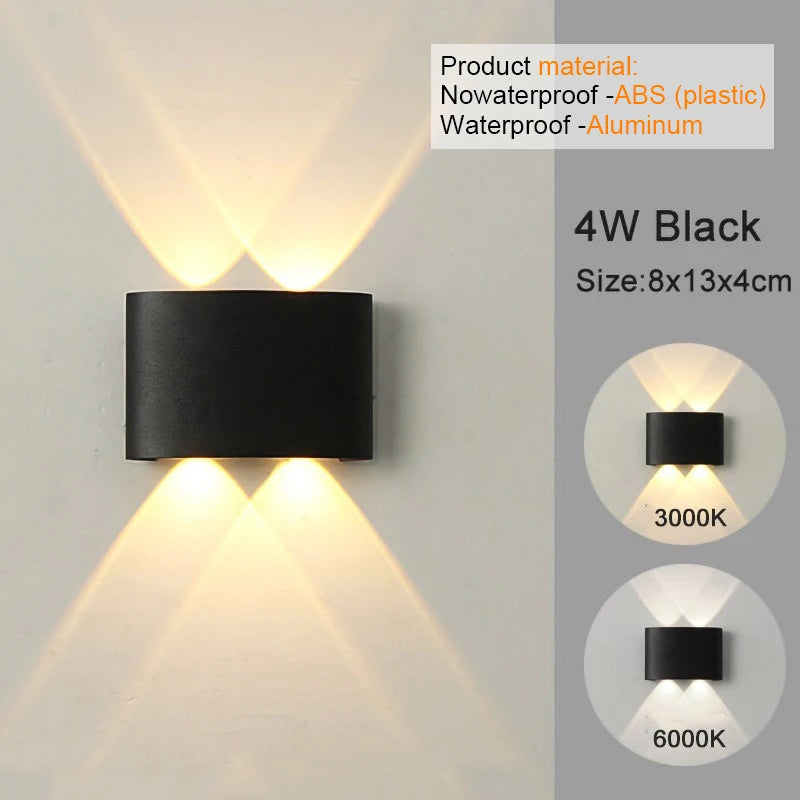 Apliques de pared LED, lámpara moderna para interiores y exteriores, luces blancas de montaje en pared arriba y abajo para decoración de sala de estar, pasillo y dormitorio