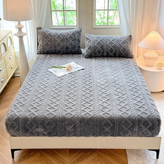 Sábana ajustable de lana Tafu de color sólido, funda protectora para colchón doméstico, antideslizante, de una sola pieza, sin funda de almohada, novedad de 2025