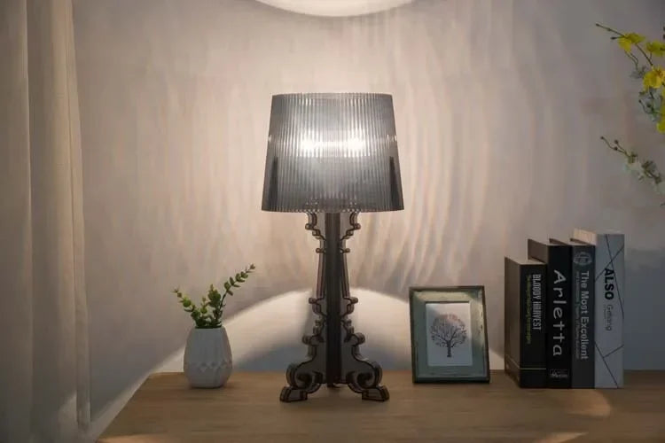 Lámpara de mesa de fantasma barroco blanco transparente de diseñador nórdico, iluminación para sofá, decoración, luz ambiental LED