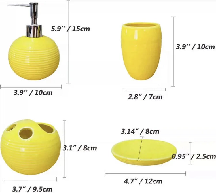 Juego de Accesorios de Baño de Cerámica Modernos y Minimalistas de 4 Piezas - ¡Elegante y Duradero!