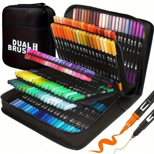 Juego de rotuladores de acuarela de doble punta Vitality - Materiales de arte para pintura y manualidades, con colores brillantes y plástico duradero
