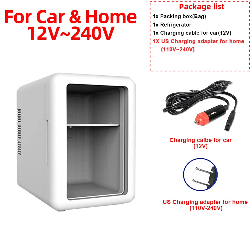 Mini refrigerador de belleza de 4L con función de enfriamiento y calentamiento, para uso en casa y en el coche, almacenamiento refrigerado para productos de cuidado de la piel para mantenerlos frescos.