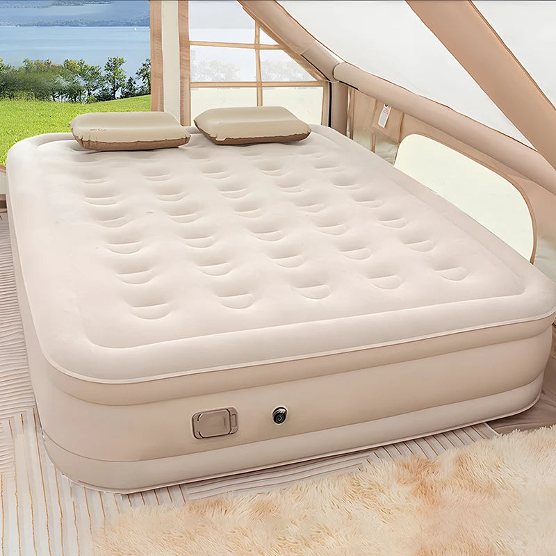 Colchón de Aire para Exteriores, Colchón Inflable para Siesta, Colchón de Aire Grueso y Elevado, Colchón Individual para el Hogar, Colchón Doble para la Hora del Almuerzo
