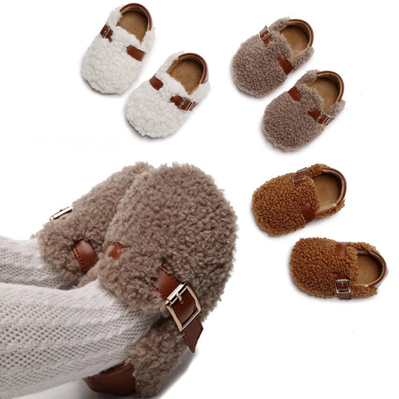 Zapatos para recién nacido, niño y niña, zapatos suaves y cómodos para caminar para niños, zapatos antideslizantes cálidos y gruesos para niños pequeños, zapatos de cuna para bebé