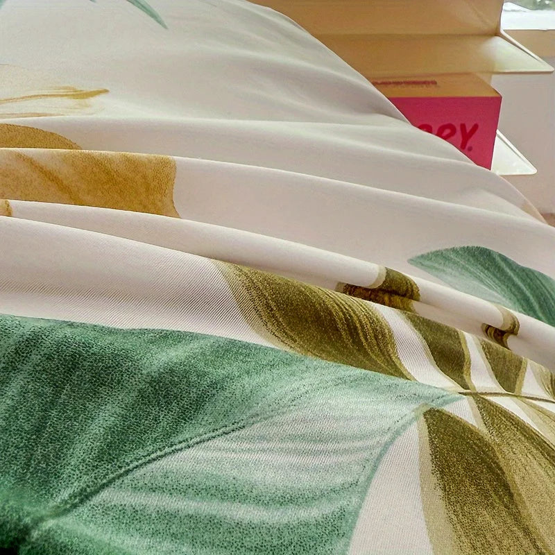 Juego de funda nórdica de 3 piezas con 2 fundas de almohada, poliéster transpirable, lavable a máquina, cierre de cremallera