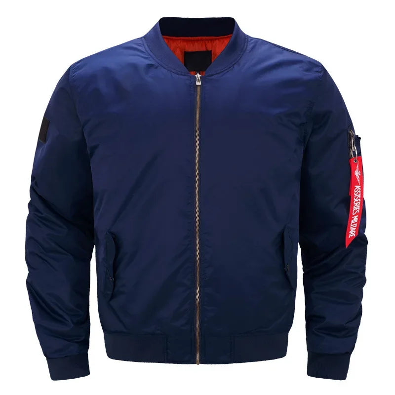 MA-1 chaqueta Bomber de vuelo para hombre, chaquetas informales gruesas y finas con cremallera, abrigo de invierno impermeable para piloto de béisbol, talla grande 8XL