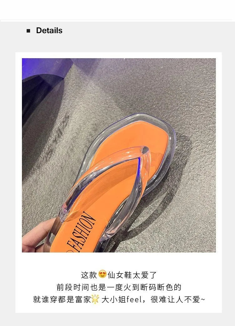 Sandalias de PVC con purpurina, chanclas de goma de talla grande para mujer, sandalias de playa, sandalias bajas, sandalias hawaianas de PVC, sandalias romanas, verano 2026
